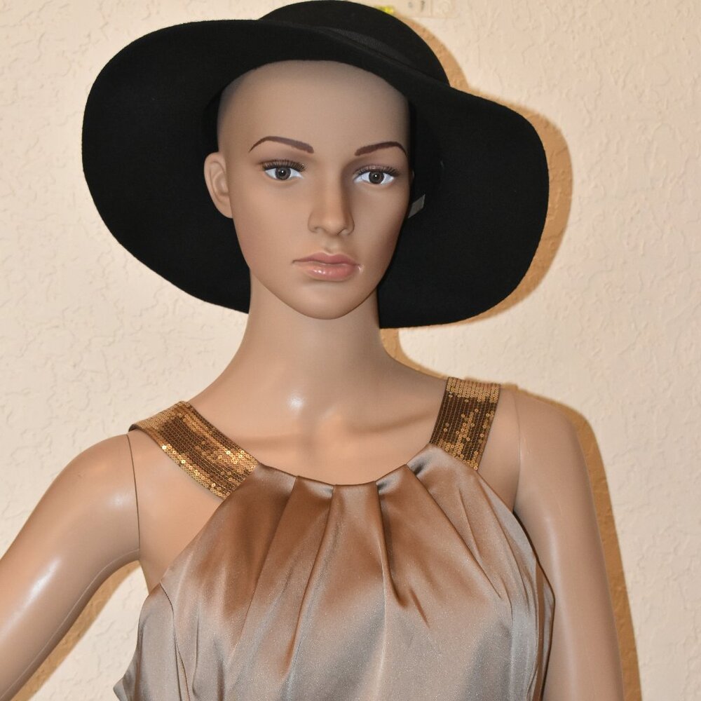 Calvin Klein Gold Satin Halter Cocktail Dress US 8 - New without Tags